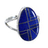 Southwestern Sterling Silver Lapis Inlay Ring Size 7-1/4 RX57817